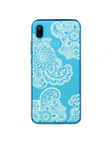 Coque Huawei P20 Lite Lacey Paisley Mandala Blanc Fleur Transparente - Sylvia Cook