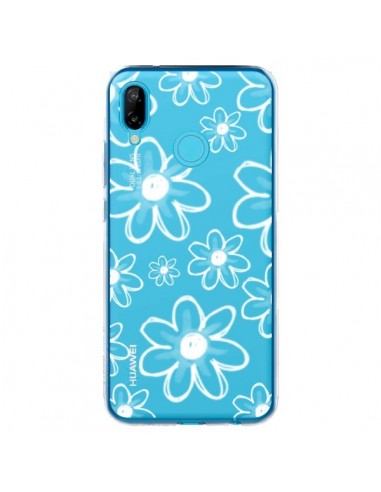 Coque Huawei P20 Lite Mandala Blanc White Flower Transparente - Sylvia Cook