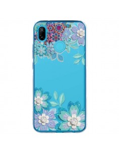 Coque Huawei P20 Lite Winter Flower Bleu, Fleurs d'Hiver...
