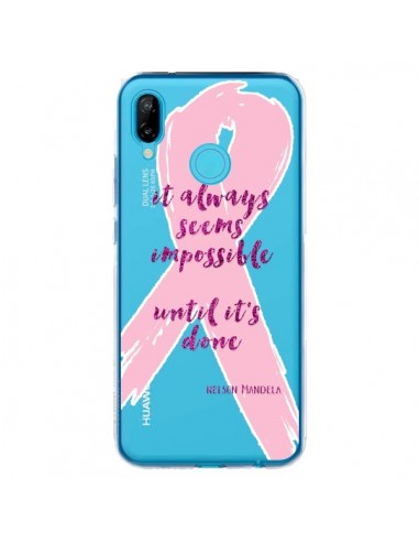 Coque Huawei P20 Lite It always seems impossible, cela semble toujours impossible Transparente - Sylvia Cook