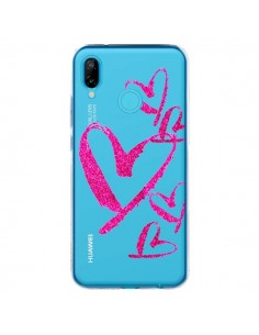 Coque Huawei P20 Lite Pink Heart Coeur Rose Transparente...
