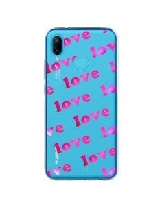 Coque Huawei P20 Lite Pink Love Rose Transparente -...