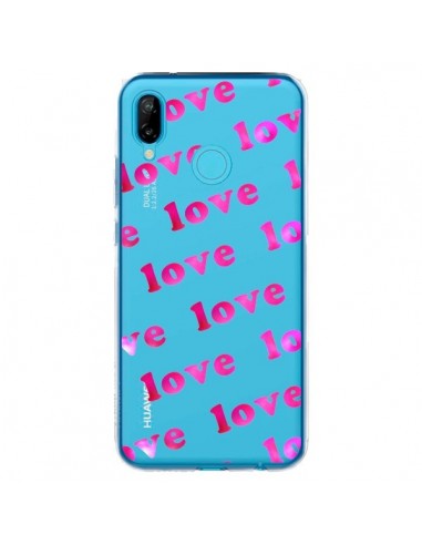 Coque Huawei P20 Lite Pink Love Rose Transparente - Sylvia Cook