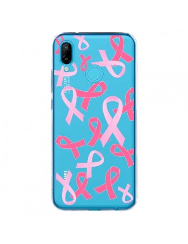 Coque Huawei P20 Lite Pink Ribbons Ruban Rose Transparente - Sylvia Cook