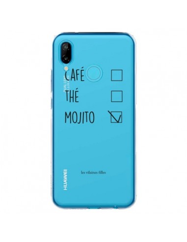 Coque Huawei P20 Lite Café, Thé et Mojito Transparente - Les Vilaines Filles