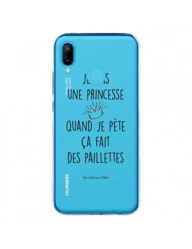 Coque Huawei P20 Lite Je suis une princesse quand je pète ça fait des paillettes Transparente - Les Vilaines Filles