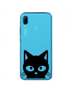 Coque Huawei P20 Lite Tête Chat Noir Cat Transparente -...