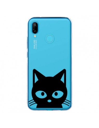 Coque Huawei P20 Lite Tête Chat Noir Cat Transparente - Yohan B.