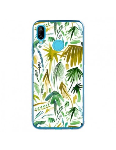 Coque Huawei P20 Lite Brushstrokes Tropical Palms Green - Ninola Design