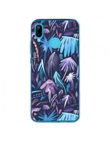 Coque Huawei P20 Lite Brushstrokes Tropical Palms Navy - Ninola Design