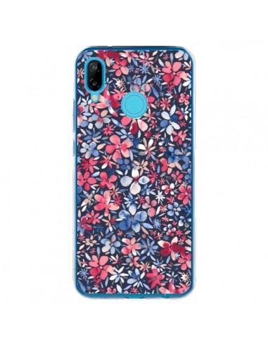 Coque Huawei P20 Lite Colorful Little Flowers Navy - Ninola Design