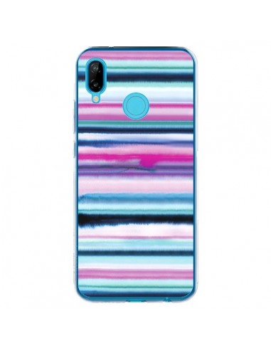 Coque Huawei P20 Lite Degrade Stripes Watercolor Pink - Ninola Design