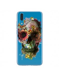 Coque Huawei P20 Skull Flower Tête de Mort Transparente -...
