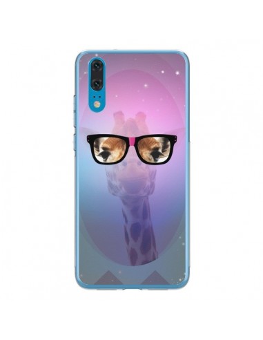 Coque Huawei P20 Girafe Geek à Lunettes - Aurelie Scour