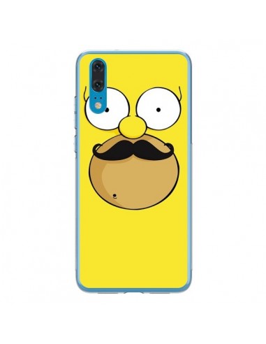 Coque Huawei P20 Homer Movember Moustache Simpsons - Bertrand Carriere