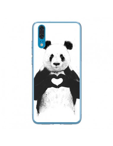 Coque Huawei P20 Panda Amour All you need is love - Balazs Solti