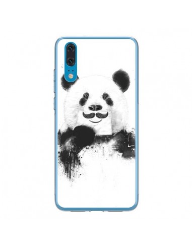 Coque Huawei P20 Funny Panda Moustache Movember - Balazs Solti