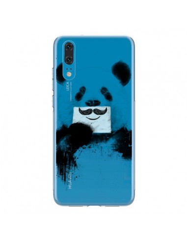 Coque Huawei P20 Funny Panda Moustache Transparente - Balazs Solti
