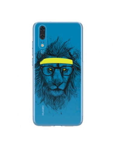 Coque Huawei P20 Hipster Lion Transparente - Balazs Solti