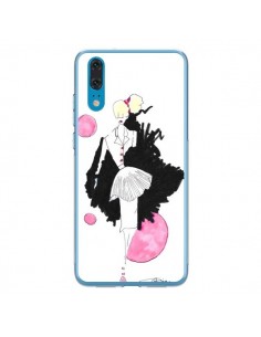 Coque Huawei P20 Demoiselle Femme Fashion Mode Rose - Cécile