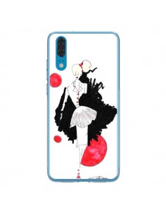 Coque Huawei P20 Demoiselle Femme Fashion Mode Rouge -...