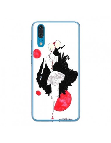 Coque Huawei P20 Demoiselle Femme Fashion Mode Rouge - Cécile