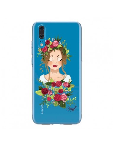 Coque Huawei P20 Femme Closed Eyes Fleurs Transparente - Chapo