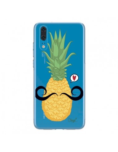 Coque Huawei P20 Ananas Moustache Transparente - Chapo