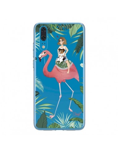 Coque Huawei P20 Lolo Love Flamant Rose Chien Transparente - Chapo