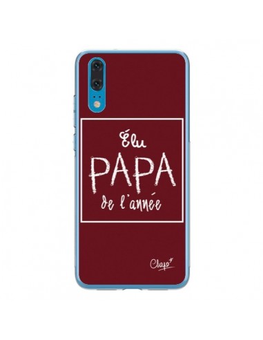 Coque Huawei P20 Elu Papa de l'Année Rouge Bordeaux - Chapo