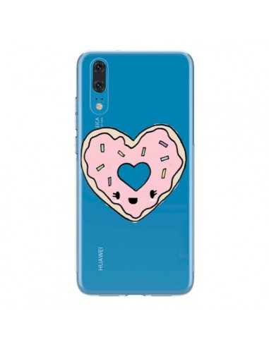 Coque Huawei P20 Donuts Heart Coeur Rose Transparente - Claudia Ramos