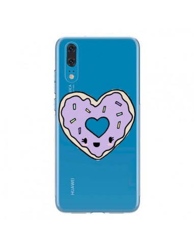 Coque Huawei P20 Donuts Heart Coeur Violet Transparente - Claudia Ramos