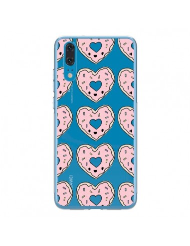 Coque Huawei P20 Donuts Heart Coeur Rose Pink Transparente - Claudia Ramos