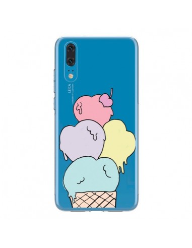 Coque Huawei P20 Ice Cream Glace Summer Ete Coeur Transparente - Claudia Ramos