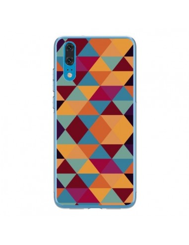 Coque Huawei P20 Azteque Triangle Orange - Eleaxart