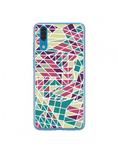 Coque Huawei P20 Azteque Triangles Vert Violet - Eleaxart