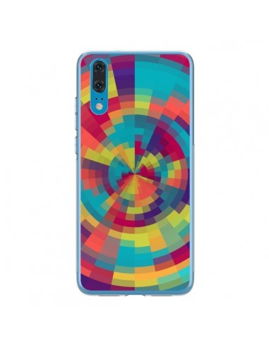 Coque Huawei P20 Spirale de Couleurs Rouge Vert - Eleaxart