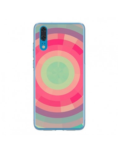 Coque Huawei P20 Spirale de Couleurs Rose Vert - Eleaxart