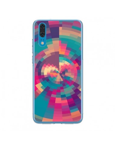 Coque Huawei P20 Spirales de Couleurs Rose Violet - Eleaxart