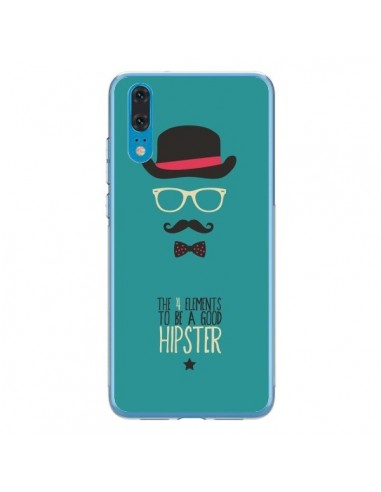 Coque Huawei P20 Chapeau, Lunettes, Moustache, Noeud Papillon To Be a Good Hipster - Eleaxart