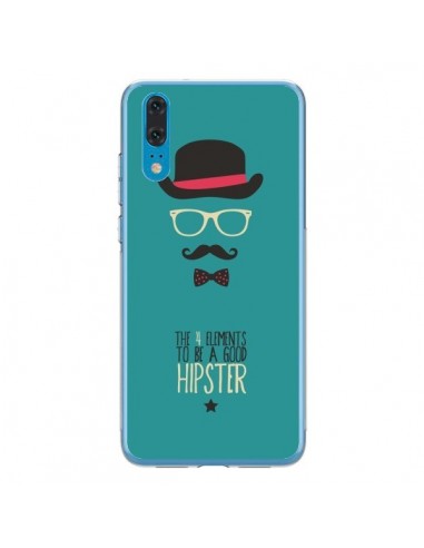 Coque Huawei P20 Chapeau, Lunettes, Moustache, Noeud Papillon To Be a Good Hipster - Eleaxart