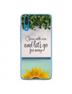 Coque Huawei P20 Let's Go Far Away Flower Fleur Tournesol...