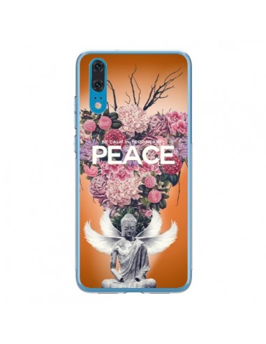 Coque Huawei P20 Peace Fleurs Buddha - Eleaxart