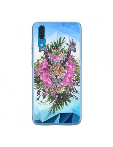 Coque Huawei P20 Girafes Lion Tigre Jungle - Eleaxart