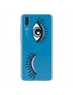 Coque Huawei P20 Eyes Oeil Yeux Bleus Transparente -  Léa...