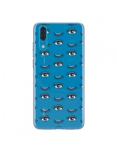 Coque Huawei P20 Eyes Oeil Yeux Bleus Mosaïque Transparente -  Léa Clément