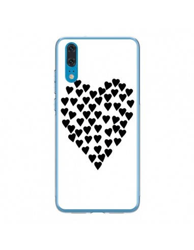 Coque Huawei P20 Coeur en coeurs noirs - Project M