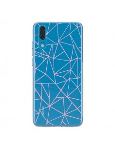 Coque Huawei P20 Lignes Triangle Rose Transparente -...