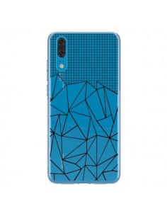 Coque Huawei P20 Lignes Grille Grid Abstract Noir...