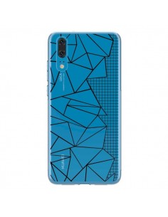Coque Huawei P20 Lignes Grilles Side Grid Abstract Noir...